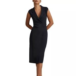 New REISS Elle Sleeveless Bodycon Dress in navy size XS